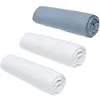 Image de Lot de 3 draps housses TODAY Essential - 160 x 200 cm - 2 personnes - 100% Coton - Craie/ Denim