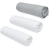 Image de Lot de 3 draps housses TODAY Essential - 160 x 200 cm - 2 personnes - 100% Coton - Craie/ Acier