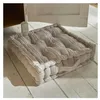 Image de TODAY Coussin De Sol Carré en Coton bérenice Imprimé Rayures - Beige - 40 X 40 X H 10 Cm