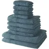 Image de Lot de 10 serviettes de bain TODAY comprenant 4 serviettes 30x50 + 4 serveites 50x90 + 2 Draps de bain 70x130 cm 100% Coton - Paon