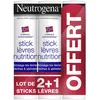Image de Neutrogena Stick Lèvres Nutrition Lot de 3 x 4,8 g dont 1 Offert