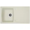 Image de STRADOUR Evier cuisine à encastrer 1 bac + 1 égouttoir Arena - Résine - 86 x 50 cm - Blanc