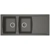 Image de STRADOUR Evier cuisine à encastrer 2 bacs + 1 égouttoir Arena - Résine - 116 x 50 cm - Gris béton