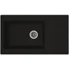 Image de STRADOUR Evier cuisine à encastrer 1 grand bac + 1 égouttoir Einna - Résine - 86 x 50 cm - Noir