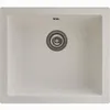 Image de Evier en résine - Blanc uni - À encastrer ou sous plan - STRADOUR - 1 cuve 500x440