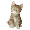 Image de Animaux En Resine Sculpture Chaton Assis Gris 16,28 x 13,53 x 22 cm 200253