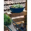 Image de Bac à fleurs rond - RIVIERA - Coupe GRANIT - Plastique - D40xH15 cm - Bleu
