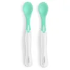 Image de MAÏKA Lot de 2 cuillères bébé thermosensibles | 4 mois et plus | 16 cm | manche souple | change de couleur selon température | vertes et blanches
