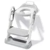 Image de FORMULA BABY Réducteur de toilette bébé | marchepied | patins anti-dérapants | dès 18 mois | pliable | poignée de transport | réglable 2 hauteurs | gris et blanc