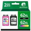 Image de 123CONSOMMABLES - Pack 2 Cartouches compatibles HP 62 XL