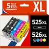 Image de 123CONSOMMABLES - Pack 5 Cartouches compatibles Canon PGI-525/CLI-526
