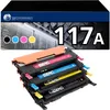 Image de 123CONSOMMABLES - 117A - Pack 4 Toner Compatible pour HP 117A W2070A Color Laser MFP 178nw 179fnw 150a 150nw 178nwg 179fwg 178 179 150 W2071A W2072A W2073A (Noir Cyan Jaune Magenta)