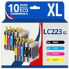 Image de 123CONSOMMABLES - LC223 - Cartouche d'encre pour Brother LC 223 223XL pour Brother MFC-J4420DW MFC-J4620DW MFC-J5720DW MFC-J480DW MFC-J4625DW MFC-J5625DW MFC-J5620DW MFC-J5320DW DCP-J4120DW DCP-J562DW
