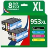 Image de 123CONSOMMABLES - 953XL - Pack de 4 Cartouches d'encre compatibles avec HP Officejet Pro 8715 8710, HP Officejet Pro 7720 7740 8730 8720 8725 8210