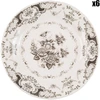 Image de Comptoir de Famille - 6 Assiettes à dessert Clothilde grises - D.20.5 cm OS