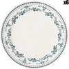 Image de Comptoir de Famille - 6 Assiettes plates Faustine bleu ancien - D.26 cm OS