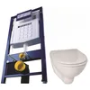 Image de Bâti-support en applique + cuvette WC courte + abattant et plaque de commande sans jeu de pieds autoportant - GEBERIT - PROMO4