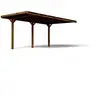 Image de Carport Victor adossable autoclavé marron