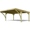 Image de Carport Bois 2 Voitures 30,9 m² Victor Modern - sans Poteau Central
