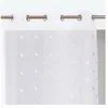 Image de ROCLE Voilage Flamingo Motif Animalier Blanc | Oeillets Argent Mat | 140 x 260 cm