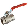 Image de Syveco 509009 série 509 laiton robinet à tournant sphérique plomb PN40 série référence rouge poignée en acier plate 2" FBSP