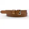 Image de Glove Story - Ceinture femme boucle passant studs ancre cognac-Cognac T.90/105