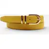 Image de Glove Story - Ceinture femme 2 passants argentés moutarde-Moutarde T.90/105