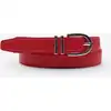 Image de Glove Story - Ceinture femme 2 passants argentés rouge-Rouge T.85/100