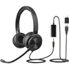Image de INOVU Hello Pro - Micro-Casque pour vidéoconférence, télétravail, réunion, Teams, Zoom - Micro avec réduction de Bruit - Télécommande de contrôle - Prise Audio et adaptateurs USB/USB-C