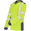 Image de T shirt manches longues fluo SAFE XP HV jaune bleu marine T4 XL CEPOVETT 22 9T85 701 4 XL