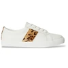 Image de Lauren Ralph Lauren pour femme. 802P18460001 Baskets Janson II en poil de veau blanc (37), Cuir, Plat, Lacets, Casuel