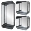 Image de Set3 Miroir rectangulaire mural décoratif industriel métal gris57-26cm