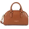 Image de LANCASTER | Donna Bow - Petit Sac à Main bowling Cuir de Vachette Lisse Camel foncé