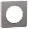 Image de Plaque de finition 1 poste Schneider Electric Odace Touch S520802J coloris aluminium avec liseré blanc l.85 x P.10 x H.85 mm