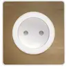 Image de Plaque de finition 1 poste Schneider Electric Odace Touch S520802L coloris bronze avec liseré blanc l.85 x P.10 x H.85 mm