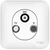 Image de Prise TV/FM/SAT SCHNEIDER Ovalis ALB74329 -3 sorties -blanc
