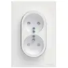 Image de Prise de courant double SCHNEIDER Odace S320559 - 16A - 230V - 2x 2P+T - blanc
