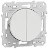 Image de Interrupteur double poussoir connexion rapide à vis Schneider Electric Odace blanc