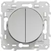 Image de Interrupteur double poussoir connexion rapide à vis Schneider Electric Odace aluminium