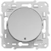 Image de Interrupteur poussoir lumineux LED bleu 10A à vis Schneider Electric Odace aluminium