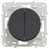 Image de Interrupteur double va-et-vient connexion rapide à vis Schneider Electric Odace anthracite
