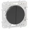 Image de Interrupteur double poussoir connexion rapide à vis Schneider Electric Odace anthracite