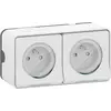 Image de Double prise SCHNEIDER MUR36027 2P+T horizontal étanche complet en saillie IP55 blanc Mureva Styl