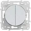 Image de Interrupteur double va-et-vient connexion rapide à vis Schneider Electric Odace recyclé blanc