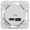 Image de Prise USB double type A+C 5 VCC 2.4 A affleurante Odace Schneider Electric blanc