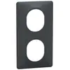 Image de Plaque de finition 2 postes Schneider Electric Ovalis S340724 coloris anthracite l.87 x P.10 x H.158 mm