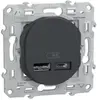 Image de Double chargeur usb A + C 12W Schneider Electric Ovalis anthracite