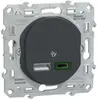 Image de Double chargeur usb A 7.5W + C 45W Schneider Electric Ovalis anthracite