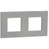 Image de Plaque de finition 2 postes Schneider Electric Unica Déco Essentielle NU600430 coloris aluminium l.159,6 x P.10,25 x H.85 mm