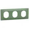Image de Plaque de finition 3 postes Schneider Electric Ovalis S320706B coloris vert forêt l.229 x P.10 x H.87 mm